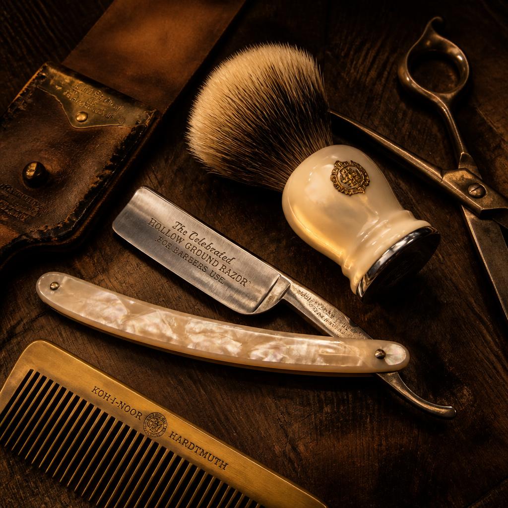 Ferramentas vintage de barbeiro