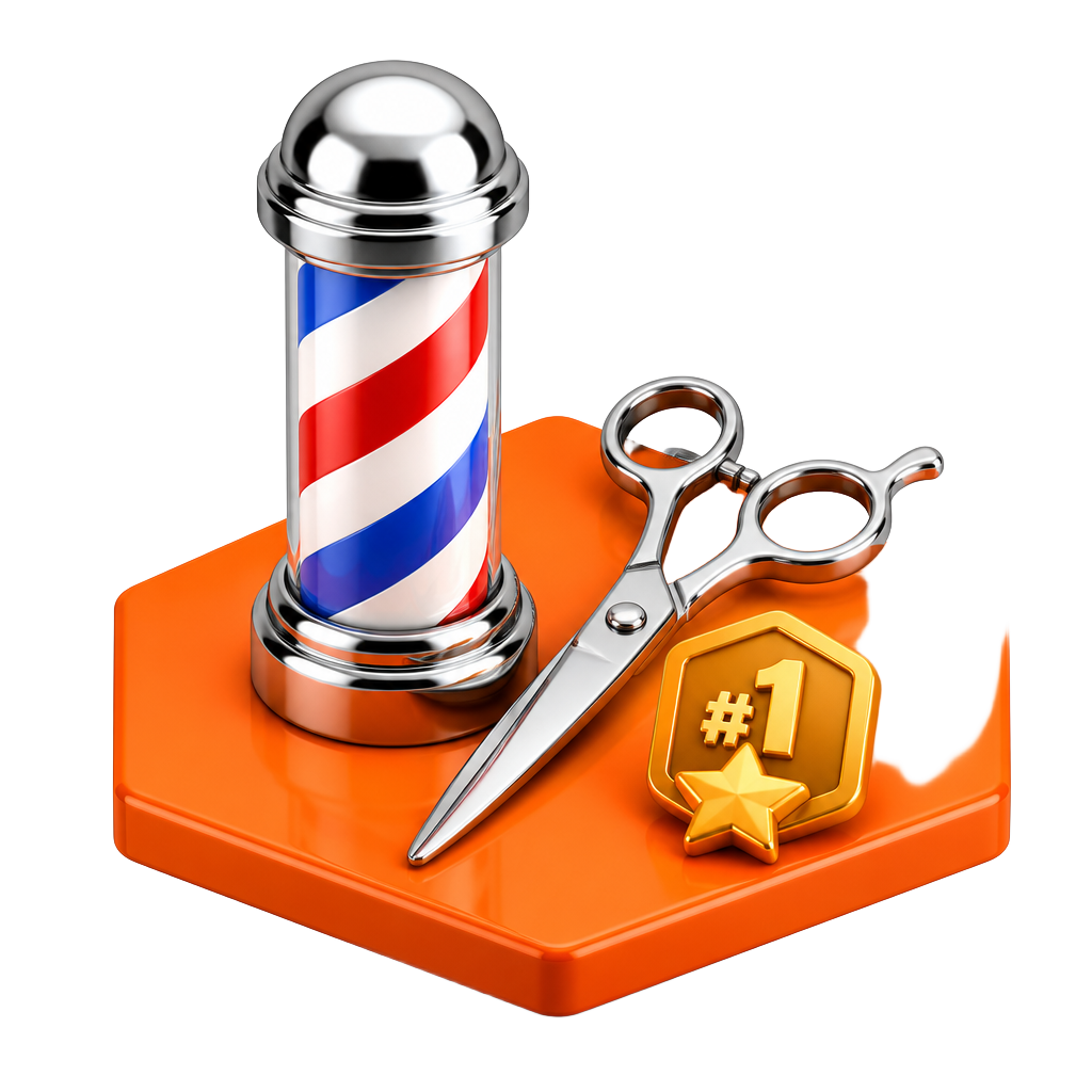 Ilustração 3D Site para Barbearias