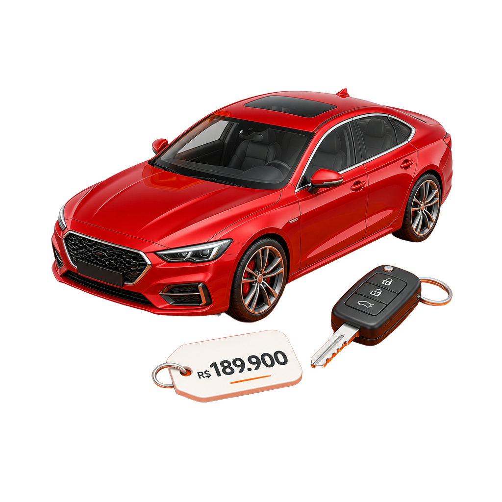 Ilustração 3D Site para Loja de Carros