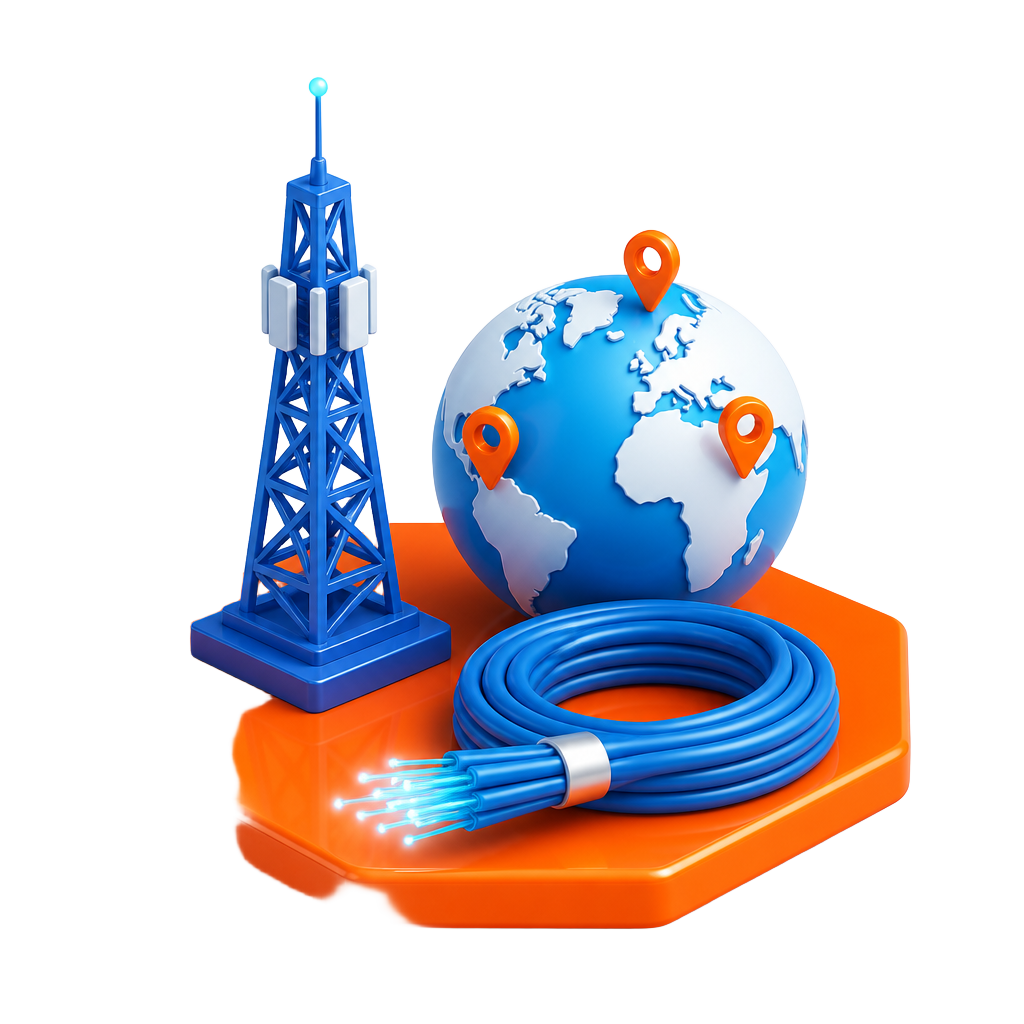 Ilustração 3D Site para Provedores
