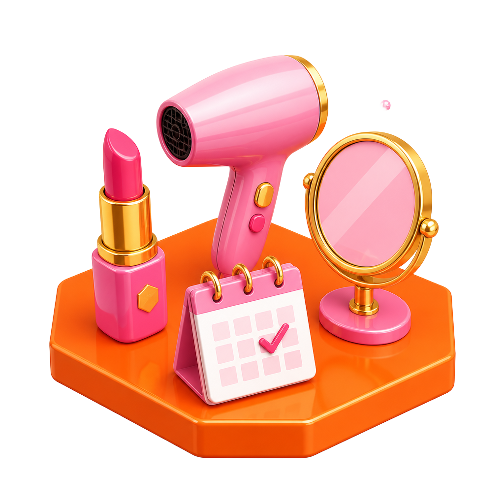 Ilustração 3D Site para Salão de Beleza